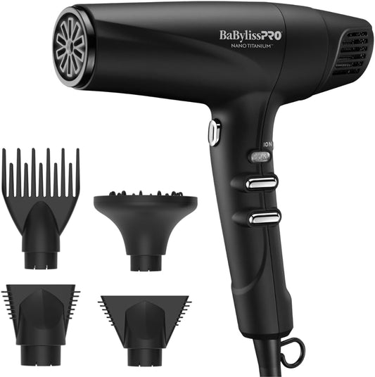 BabylissPRO |  Nano Titanium Dual Ionic Hairdryer in Black