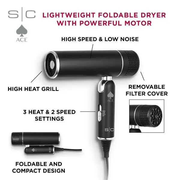 ACE - FOLDABLE LIGHTWEIGHT HAIR DRYER