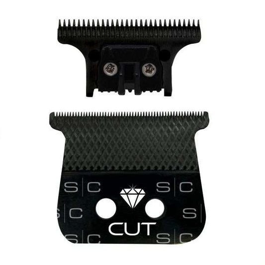 REPLACEMENT DIAMOND CUT FIXED BLACK DIAMOND DLC HAIR TRIMMER BLADE WITH THE ONE CUTTER SET