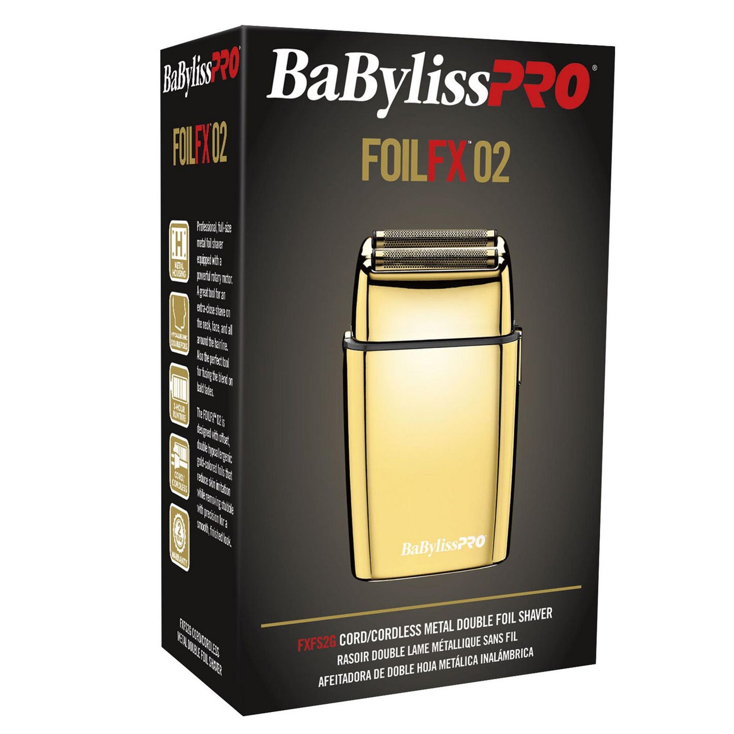 BABYLISS PRO | FOILFX02 | GOLD | Cordless Metal Double Foil Shaver